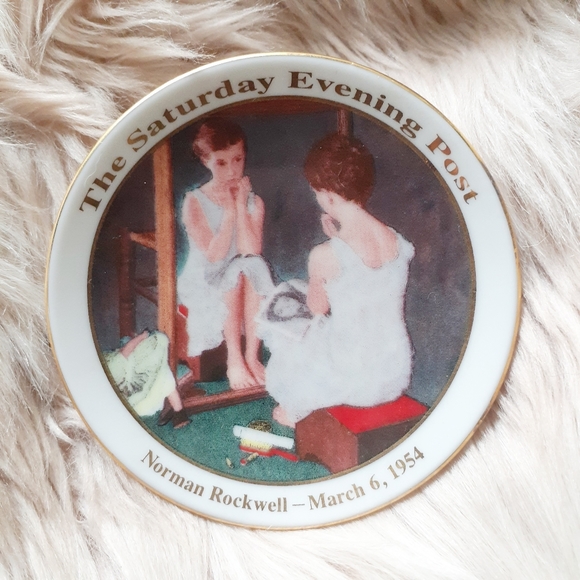 VTG Normal Rockwell Girl At the Mirror Mini Plate - Picture 2 of 8